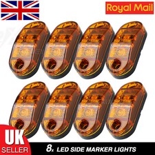 8X CARAVAN 12 24 VOLT LED CLEARANCE LIGHTS SIDE MARKER LAMP AMBER TRAILER TRUCK