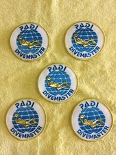 PADI DIVEMASTER SCUBA PATCH - 5 TOTAL PATCHES - AS PICTURED