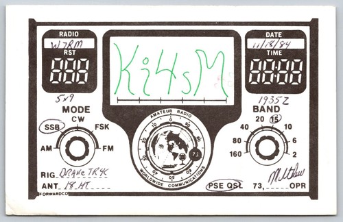 Vintage 1984 ham radio qsl - ham,