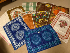1960s and 70s Vintage Linen Tea Towels. Various Designs. All brand new - £8 each