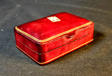 Card Case Italian Moulded Leather Two Mini Packs of Playing Cards Vintage B17