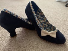 JOE BROWNS ladies navy faux suede court shoes UK 8EX wide  BNWT