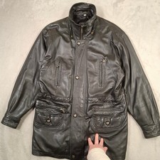 Leather Jacket Mens S Black