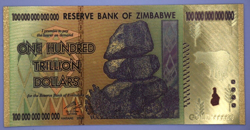 Zimbabwe 100 trillion - trillion, dollars