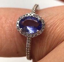 tanzanite & diamond ring 9ct