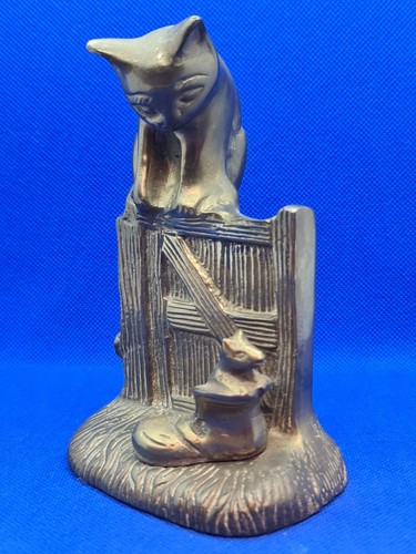 Vintage heavy brass cat and - vintage,
