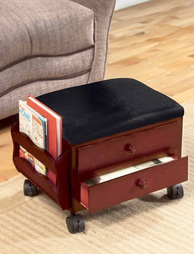 Padded storage footstool - padded,