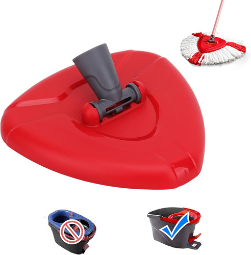 Red spin mop head - mop, base