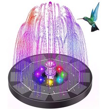 Solar Powered Fountain Water Feature Pump 16CM Garden Pool Pond Aquarium 7LED UK