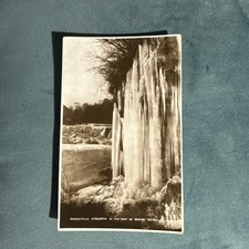 Vintage Postcard Middle Falls Aysgarth In The Grip Of Winter Frozen H7