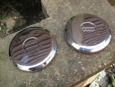 Classic AUDI 100 C2/C3 Chrome WHEEL CENTRE CAPS/TRIMS (x 2).1976-91.Car Parts.