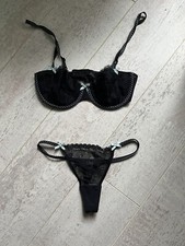 Black Lace & Baby Blue Lingerie Set