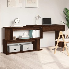 WALPLUS Corner Desk Brown Oak 200x50x76 cm Durable Engineered Wood
