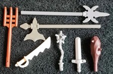 LEGO Medieval Castle Minifigure Weapons Sword Spear Halberd 4 Side Pike Bundle