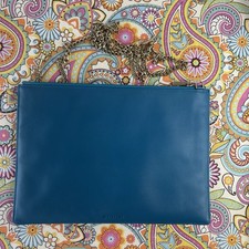 WHISTLES TEAL LEATHER ENVELOPE