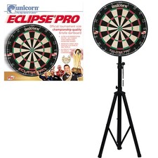 Portable Darts Tripod Stand + Unicorn Eclipse Pro 1 PDC Dartboard Bundle