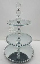 3 Tier Mirrored Glass Cake Stand Afternoon Tea Wedding Plates Party Tableware