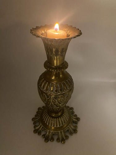 Antique brass candlestick - brass,