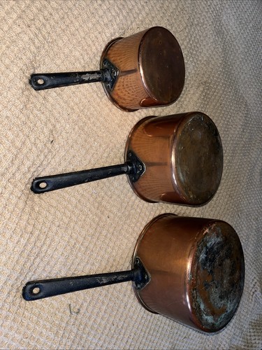 Vintage copper pan set - vintage,