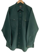 Woolrich Mens Oversized Heavy Moleskin Flannel Hunting Shirt Size 2XL Tall Green