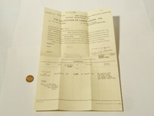 1939  WW2 Cultivation of Land Order 5 Acres John Lister WAR Crop GLAISDALE #S13