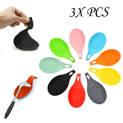 Silicone spoon rest heat - 3x,