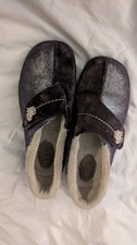 Hotter Wrap Womens Purple Suede Comfort Concept Slippers Size 4 STD EUR 37