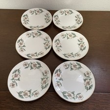 CROWN STAFFORDSHIRE "DOGWOOD" SET OF 6 TEA/SIDE PLATES 16cm DIAMETER