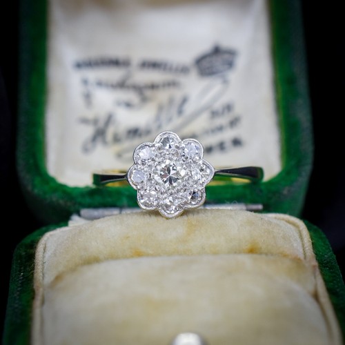 Antique diamond cluster daisy - antique,