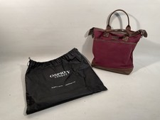 Osprey London Canvas Tote Bag Burgundy Leather Trim Fashion Accessories