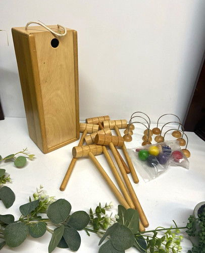 Wooden carpet croquet with - wooden,