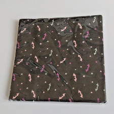 10 BAT PAPER NAPKINS BLACK & PINK BATS & STARS SPOOKY PARTY