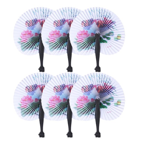 6pcs foldable paper fans - 6pcs,