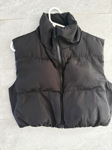 Shein black quilted puffer - black,