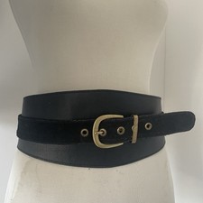 Jane Norman Obi Belt Leather Suede Belted Sz M/L Buckle Y2K Vintage 2000s