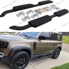 FOR LAND ROVER DEFENDER 110 L663 RUNNING BOARD SIDE STEPS BLACK STEALTH EDITION