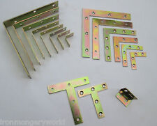 Zinc Yellow Passivated CORNER BRACES ANGLE BRACKETS FLAT REPAIR PLATE