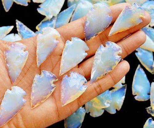 Bulk opalite arrowhead - opalite, carving