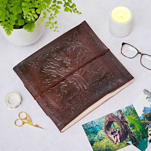 Tree life embossed leather - tree,