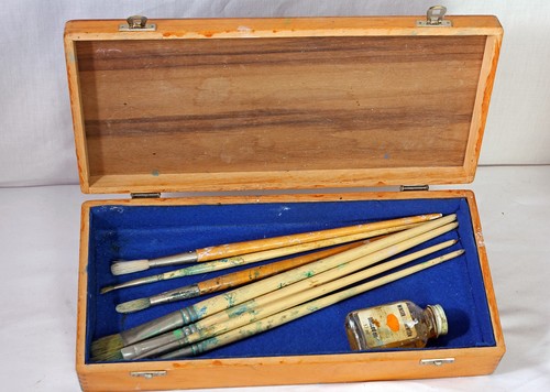 Vintage artist paint brushes - vintage,