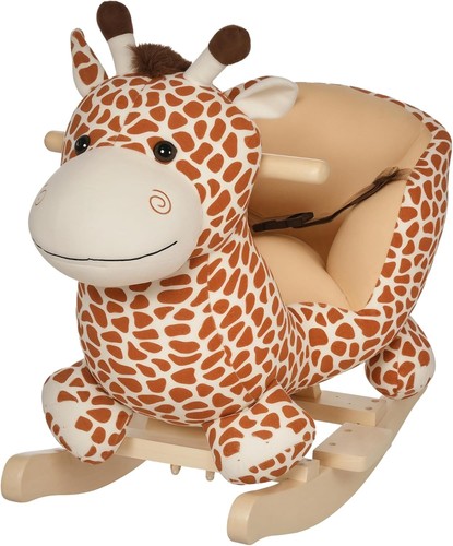 Plush giraffe rocking - ride, on
