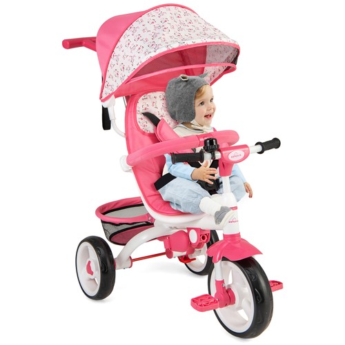 Pink baby stroller tricycle - pink,
