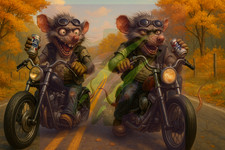 Rat Biker Duo Pabst Beer Art