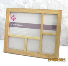 Oak Effect Multi-Aperture Frame 23x28cm – Holds 6 Photos, Modern Collage Style