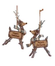 Set of 2 Rustic Glam Log