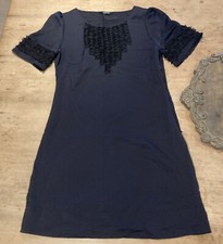 Gorgeous Ladies Autograph Occasion For M&S Black Ruffle Detail Party Dress Sz 10