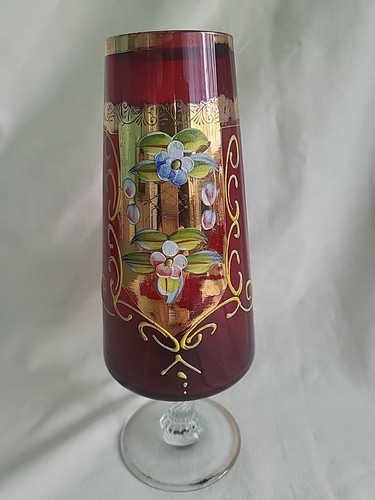 Cranberry glass and gilt - cranberry,