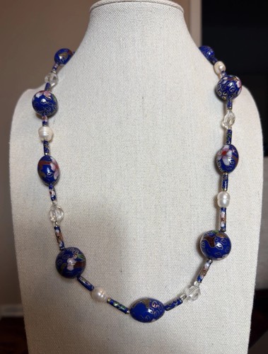 Vintage necklace blue - necklace,