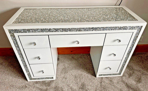 Mirrored white diamond crush - mirrored,
