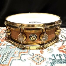 DW EDGE Snare Drum 14x5 Brass/Maple Hybrid Shell 2001 Model VHTF from Japan F/S